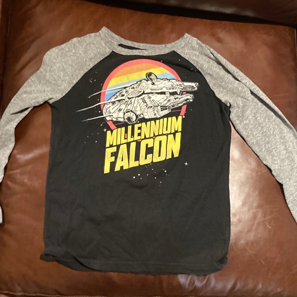 Star Wars Millennium Falcon Long Sleeve Shirt - Black and Gray